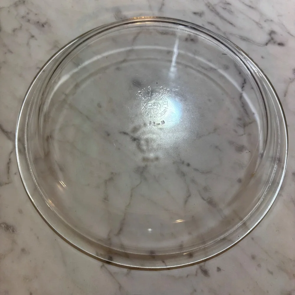 Pyrex 209 Clear Glass 9 Inch Pie Plate Baking Dish Set of 2 Vintage Made in USA